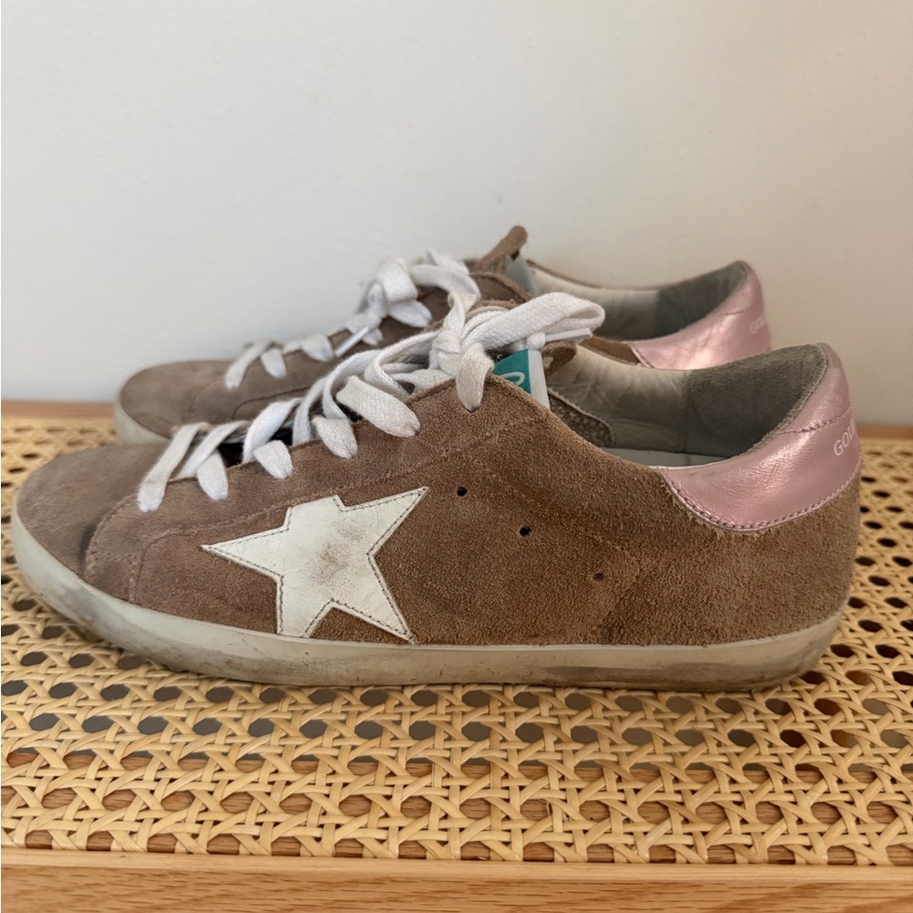 Golden Goose beige & pink sneakers